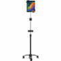 CTA Digital Compact Mobile Gooseneck Floor Stand with Handle for 7-13 Inch Tablets - Up to 13" Screen Support - Floor - Metal - Black (Fleet Network)