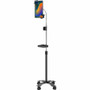 CTA Digital PAD-CGSH Compact Mobile Gooseneck Floor Stand with Handle - Supports 7-13" Tablets - Black Metal