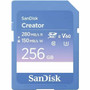 SanDisk Creator SDSDXEP-256G-GNCIS 256 GB Class 10/UHS-II (U3) V60 SDXC - 1 - 280 MB/s Read - 150 MB/s Write - Lifetime Warranty (Fleet Network)
