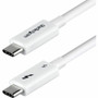 StarTech.com 3ft (1m) Thunderbolt 5 Cable, 80Gbps/120Gbps, 240W PD, 8K 60Hz, Certified Thunderbolt Cable - White - Certified 5 Cable (Fleet Network)