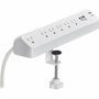Tripp Lite series Protect It! TLP66UCLAMP 6-Outlets Surge Suppressor/Protector - White - NEMA 5-15P - 1 x USB Type A, 1 x USB Type C, (Fleet Network)
