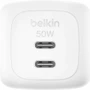 Belkin BoostCharge Pro Dual USB-C GaN Wall Charger 50W - 50 W - White (Fleet Network)