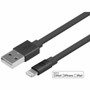 Monoprice Premium Flat Apple MFi Certified Lightning to USB-A Charging Cable - 3ft Black - 3 ft (0.91 m) Lightning/USB Data Transfer - (12857)