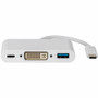 Monoprice Select Series USB-C to DVI USB-C USB-A Multiport Adapter - 1x USB Type C - Male - 1x USB 3.0 Type A - Female, 1x USB Type C (15759)