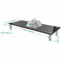 Workstream 16360 Monitor Stand - 80 lb Load Capacity - Tempered Glass Desktop Riser - 3. 50"H x 25. 59"W x 11. 02"D