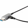 Monoprice SlimRun USB-A to USB-A Female 3.0 Extension Cable - Fiber Optic, Black, 32.8ft - 32.8 ft (10 m) USB-A Data Transfer Cable - (16377)