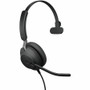 Jabra Evolve2 40 SE Headset - Microsoft Teams Certification - Mono - USB Type A, USB Type C - Wired - 20 Hz to 20 kHz - Over-the-head, (Fleet Network)