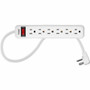 Monoprice 6 Outlet Power Strip with 3ft Cord, White - Straight - 6 x AC Power - 3 ft (0.91 m) Cord - 15 A Current - 125 V AC Voltage - (Fleet Network)