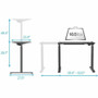 Monoprice 31290 Sit-Stand Single Motor Height Adjustable Desk Frame - Electric - Black - T-Shaped Base - 164 lb Capacity