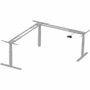 Workstream 34829 Triple-Motor Height-Adjustable Sit-Stand L-Shaped Corner Desk Frame - Gray - 3-Stage Lift - 265 lb Capacity