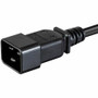 Monoprice 35117 Standard Power Cord - Heavy Duty 12 Gauge 20A 125V - 2 ft Black IEC C20 to 2x C19 - ETL Rated