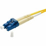 Monoprice Single-Mode Fiber Optic Cable - LC-LC UL 2mm 9/125 OFNR Duplex Yellow 1m - 3.3 ft (1 m) Fiber Optic Network Cable for Device (38449)