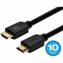 Monoprice HDMI Data Transfer Cable - 10 ft (3.05 m) HDMI Data Transfer Cable - First End: 1 x HDMI Digital Audio/Video - 48 Gbit/s - x (Fleet Network)