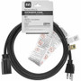 Monoprice Extension Cord NEMA 5-15P To 5-15R Black 16 AWG 6 Foot Flexible Power Lead 16AWG Gauge Ft A M 5299