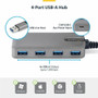 StarTech.com 5G4AC-USB-A-HUB 4-Port USB-A Hub - 5Gbps - Bus Powered - USB-C Auxiliary Power Input - Portable