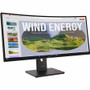 Lenovo ThinkVision T34WD-40 34" Class UW-QHD Curved Screen LED Monitor - 21:9 - Eclipse Black - 34" Viewable - Vertical Alignment (VA) (Fleet Network)