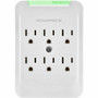 Monoprice 9196 Slim Wall Tap Surge Protector - 6 Outlets - 540 Joules - 1. 80 kVA - 120V AC - Direct Plug