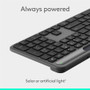 Logitech 920-013755 Signature Slim Solar+ Wireless Keyboard - Full-size Bluetooth - 10-Year Battery - Graphite
