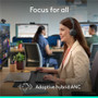 Logitech 981-001497 Zone Wireless 2 ES Headset - Graphite Gray - Bluetooth 5.3 + LE - Hybrid ANC - 20-Hour Talk Time - USB-C Wired/Wireless - On-Ear