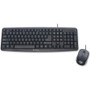 Verbatim Slimline Corded USB Keyboard and Mouse-Black - USB 2.0 Cable - Black - USB 2.0 Cable - Optical - Scroll Wheel - QWERTY - - - (Fleet Network)