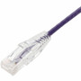 AddOn 6in Purple CAT 6 Slim PVC Ethernet Cable Snagless Clear-Claw RJ-45 M/M - 6" (152.40 mm) Category 6 Network Cable for Patch Hub, (ADD-0-5FSLCAT6-PE)