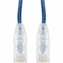 AddOn 75ft Blue CAT 6A Slim PVC Ethernet Cable Snagless Clear-Claw RJ-45 M/M - 75 ft (22.86 m) Category 6a Network Cable for Network - (Fleet Network)