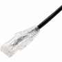 AddOn 75ft Black CAT 6A Slim PVC Ethernet Cable Snagless Clear-Claw RJ-45 M/M - 75 ft (22.86 m) Category 6a Network Cable for Network (ADD-75FSLCAT6A-BK)