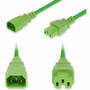 AddOn 6ft C14 Male to C15 Female High-Temperature 14 AWG 250V at 15A PVC SJT (Service Junior Thermoplastic) Green Power Cable - 14 - V (Fleet Network)