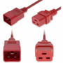 AddOn 3ft C20 Male to C19 Female Standard Commercial 14 AWG 250V at 15A PVC SJT (Service Junior Thermoplastic) Red Power Cable - 14 - (Fleet Network)