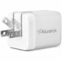 Aluratek AGWC245F Dual USB-C GaN 45W Wall Charger - 2 Ports - Foldable Prongs - 120/230V AC Input