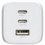 Targus APA11606TT 65W Multi-Port GaN Wall Charger - 3-Port - 2x USB-C - 1x USB-A - 120-230V AC Input - Foldable Prongs - White