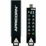 Apricorn Aegis Secure Key 3NXC 256GB USB 3.2 Type C Flash Drive - 512 GB - USB 3.2 Type C - 625 MB/s Write Speed - Black - 256-bit - 3 (ASK3-NXC-512GB)