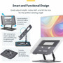 StarTech.com ATFR-LAPTOP-RISER Rotating Laptop Stand - 360° Swivel - Adjustable Height/Tilt - 11 lb Capacity - Aluminum - Anodized Space Gray