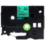 Genuine Premium Tape AZ741 Label Tape - Alternative for Brother TZe-741 - 3/4" x 26' (18 mm x 8 m) - Black on Green - 1 Pack