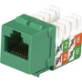 Black Box GigaBase2 CAT5e Jack, Universal Wiring, Green, Single-Pack - 1 - 1 x RJ-45 Network Female - Tin Plated - Green (Fleet Network)