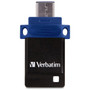 Verbatim USB-C Store 'n' Go Dual USB Flash Drive - 16 GB - USB Type C, USB 3.0 - Blue - Lifetime Warranty - TAA Compliant (Fleet Network)
