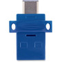 Verbatim USB-C Store 'n' Go Dual USB Flash Drive - 32 GB - USB Type C, USB 3.0 - Blue - Lifetime Warranty - TAA Compliant (99154)