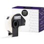 Premium Tape Die-Cut Multipurpose Paper Labels - Alternative for Brother DK-1204 - 2/3" x 2-1/8" (17 mm x 54 mm) - White on Black - / (Fleet Network)