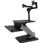 StarTech.com Dual Monitor Sit-to-stand Workstation - One-Touch Height Adjustment - Up to 24" Screen Support - 17.40 kg Load Capacity - (Fleet Network)