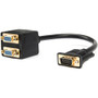 Rocstor Premium 1 ft VGA to 2x VGA Video Splitter Cable - M/F - 1 ft (0.30 m) VGA Video Cable for Monitor, Video Device, PC - First 1 (Y10A209-B1)