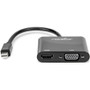 Rocstor Premium 2-in-1 Mini DisplayPort to HDMI 4K 30Hz or VGA Adapter Converter - 1 x 20-Pin Mini DisplayPort Digital Audio/Video - - (Y10A261-B1)
