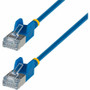 StarTech 14ft Blue Ultra Slim CAT6a Ethernet Cable, Snagless, FTP Bare Copper Wire, 34AWG Slim RJ45 Patch Cord - Ultra Slim U/FTP up (Fleet Network)