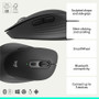 Logitech Signature Comfort M840 L Mouse - PC, Mac - Optical - Wireless - Bluetooth/Radio Frequency - 2.40 GHz - Black - USB - 4000 dpi (910-007714)