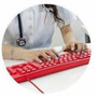 Kensington Pro Fit Wired Washable Keyboard - Red - Cable Connectivity - Full-size - USB Type A Interface - 104 Key(s) - Windows, Mac X (K75237NA)