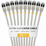 StarTech 6in Gray Ultra Slim Cat6A Ethernet Cable, 10 Pack, Snagless, FTP, Bare Copper Wire, 34AWG Ultra Slim RJ45 Patch Cord - of is (Fleet Network)