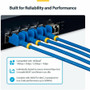 StarTech 6in Gray Ultra Slim Cat6A Ethernet Cable, 10 Pack, Snagless, FTP, Bare Copper Wire, 34AWG Ultra Slim RJ45 Patch Cord - of is (6ASTP34GRS6IN10PK)