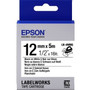 Epson LabelWorks Iron on (Fabric) LK Tape Cartridge ~1/2" Black on White - 1/2" Width x 16 ft Length - Thermal Transfer - White (Fleet Network)