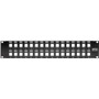 Tripp Lite N062-032-KJ 32-Port 2U RackMount Unshielded Blank Keystone/Multimedia PatchPanel - 32 Port(s) - 2U High - Black - 19" Wide (Fleet Network)