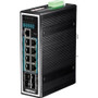 TRENDnet 12-Port Hardened Industrial Gigabit PoE+ Layer 2+ Managed DIN-Rail Switch - 8 Ports - Manageable - 3 Layer Supported - - Pair (Fleet Network)