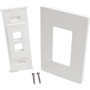 Tripp Lite 2-Port Single-Gang Universal Keystone Wallplate, White - 2 x Total Number of Socket(s) - 1-gang - White - Polycarbonate - (N080-102)